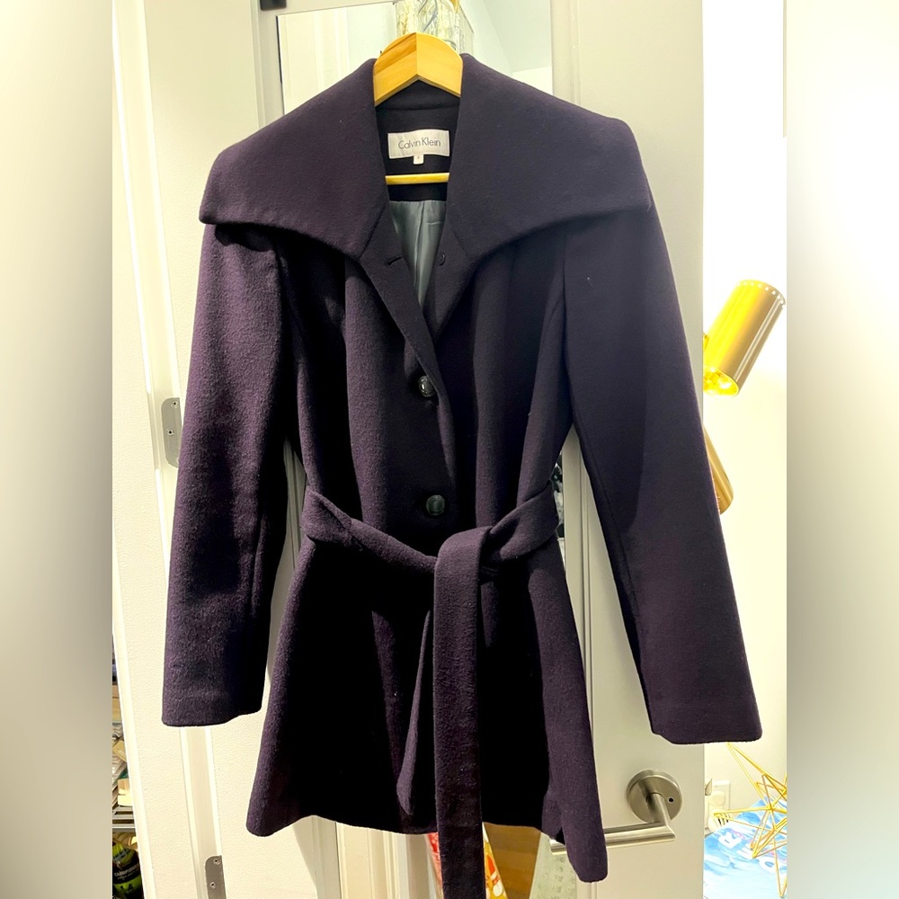 Calvin Klein peacoat, size 2, color: purple